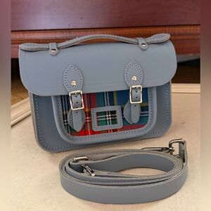 Cambridge Satchel Company Edinburgh Collection The Mini Blue w Tartan NWOT
